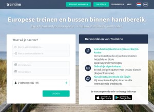 How trainline.nl looks like on a tablet such as an iPad.