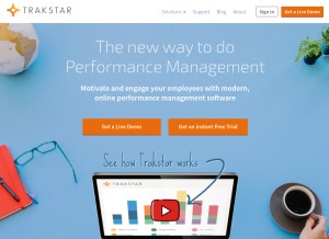 How trakstar.com looks like on a tablet such as an iPad.