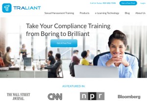 How traliant.com looks like on a tablet such as an iPad.