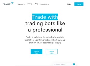 How trality.com looks like on a tablet such as an iPad.
