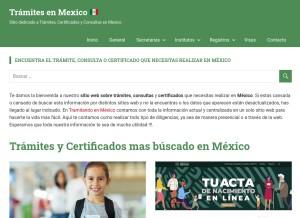 How tramitandoenmexico.com looks like on a tablet such as an iPad.