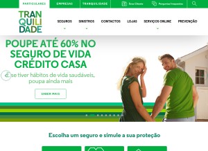 How tranquilidade.pt looks like on a tablet such as an iPad.