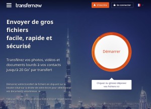 How transfernow.net looks like on a tablet such as an iPad.