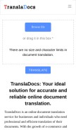 How transladocs.com looks like on a mobile device such as an iPhone.