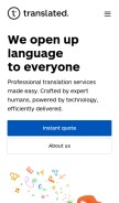 How translated.net looks like on a mobile device such as an iPhone.