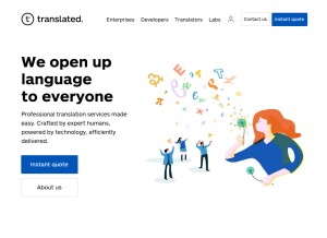 How translated.net looks like on a tablet such as an iPad.