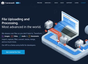 How transloadit.com looks like on a tablet such as an iPad.
