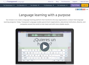 How transparent.com looks like on a tablet such as an iPad.