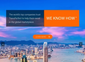 How transperfect.com looks like on a tablet such as an iPad.