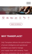 How transplace.com looks like on a mobile device such as an iPhone.