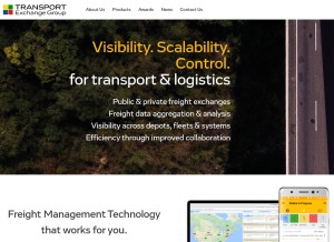 How transportexchangegroup.com looks like on a tablet such as an iPad.
