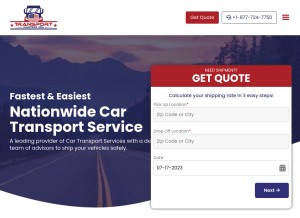 How transportmasters.net looks like on a tablet such as an iPad.