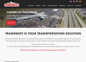 How transwest.com looks like on a tablet such as an iPad.