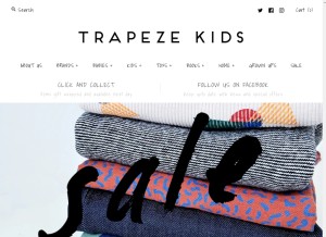 How trapezekids.com looks like on a tablet such as an iPad.