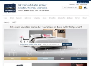 How traumkonzept.com looks like on a tablet such as an iPad.