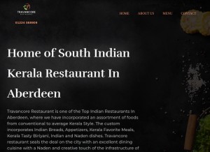 How travancorerestaurant.co.uk looks like on a tablet such as an iPad.