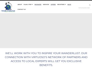 How travel4foodfun.com looks like on a tablet such as an iPad.