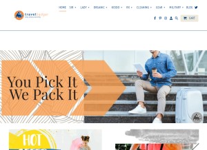 How travelbadger.com looks like on a tablet such as an iPad.