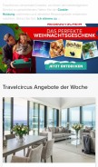 How travelcircus.de looks like on a mobile device such as an iPhone.