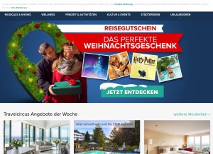 How travelcircus.de looks like on a tablet such as an iPad.