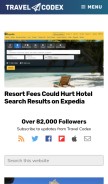 How travelcodex.com looks like on a mobile device such as an iPhone.