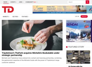 How traveldailymedia.com looks like on a tablet such as an iPad.