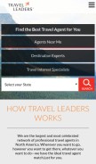 How travelleaders.com looks like on a mobile device such as an iPhone.