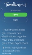How travellerspoint.com looks like on a mobile device such as an iPhone.