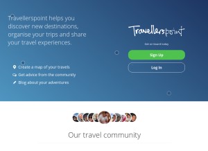 How travellerspoint.com looks like on a tablet such as an iPad.