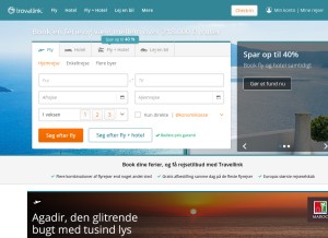 How travellink.dk looks like on a tablet such as an iPad.