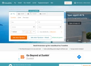 How travellink.no looks like on a tablet such as an iPad.
