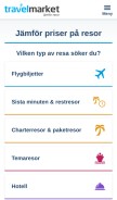 How travelmarket.se looks like on a mobile device such as an iPhone.