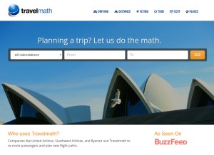 How travelmath.com looks like on a tablet such as an iPad.