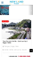 How travelnewland.vn looks like on a mobile device such as an iPhone.
