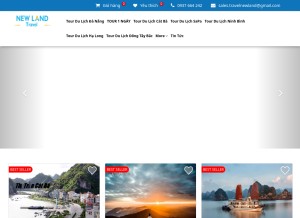 How travelnewland.vn looks like on a tablet such as an iPad.