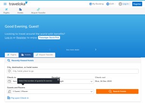 How traveloka.com looks like on a tablet such as an iPad.