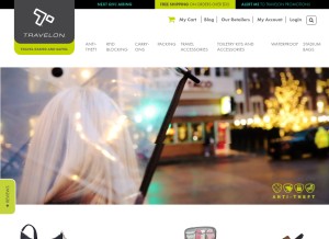 How travelonbags.com looks like on a tablet such as an iPad.