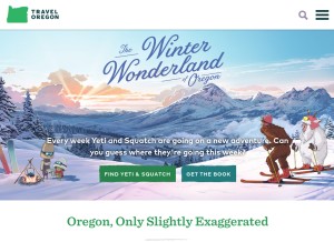 How traveloregon.com looks like on a tablet such as an iPad.