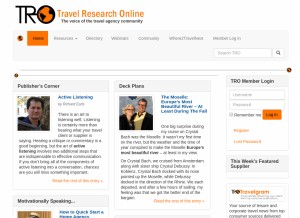 How travelresearchonline.com looks like on a tablet such as an iPad.