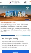 How travelsaga.com looks like on a mobile device such as an iPhone.