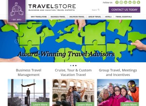 How travelstore.com looks like on a tablet such as an iPad.