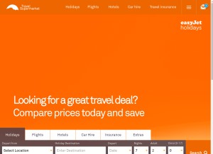 How travelsupermarket.com looks like on a tablet such as an iPad.