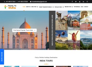 How traveltoindia.org looks like on a tablet such as an iPad.