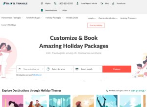 How traveltriangle.com looks like on a tablet such as an iPad.