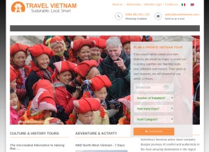 How travelvietnam.com looks like on a tablet such as an iPad.