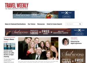 How travelweekly.com looks like on a tablet such as an iPad.