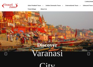 How travelzonevaranasi.com looks like on a tablet such as an iPad.