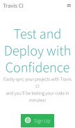 How travis-ci.org looks like on a mobile device such as an iPhone.