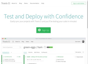 How travis-ci.org looks like on a tablet such as an iPad.