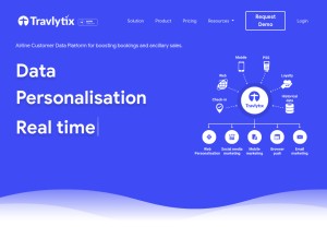 How travlytix.com looks like on a tablet such as an iPad.